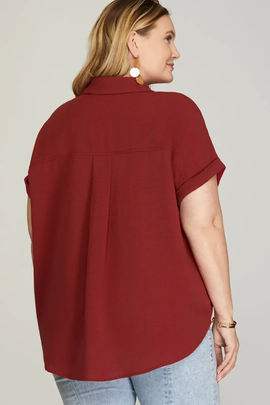 Plus Rust Top, chic drop shoulder style, Raggdoll Boutique, trendy coastal fashion, plus size boutique clothing.