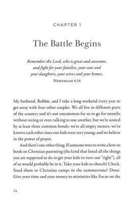 Chapter 1 of a Christian book discussing family, prayer, and guidance for raising children and community involvement.