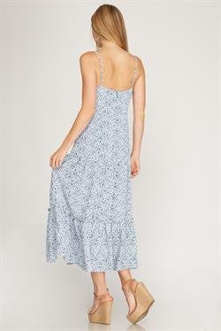 back view of MADE FOR YOU DRESS in floral pattern, perfect for summer outfits Texas from Raggdoll Boutique.
