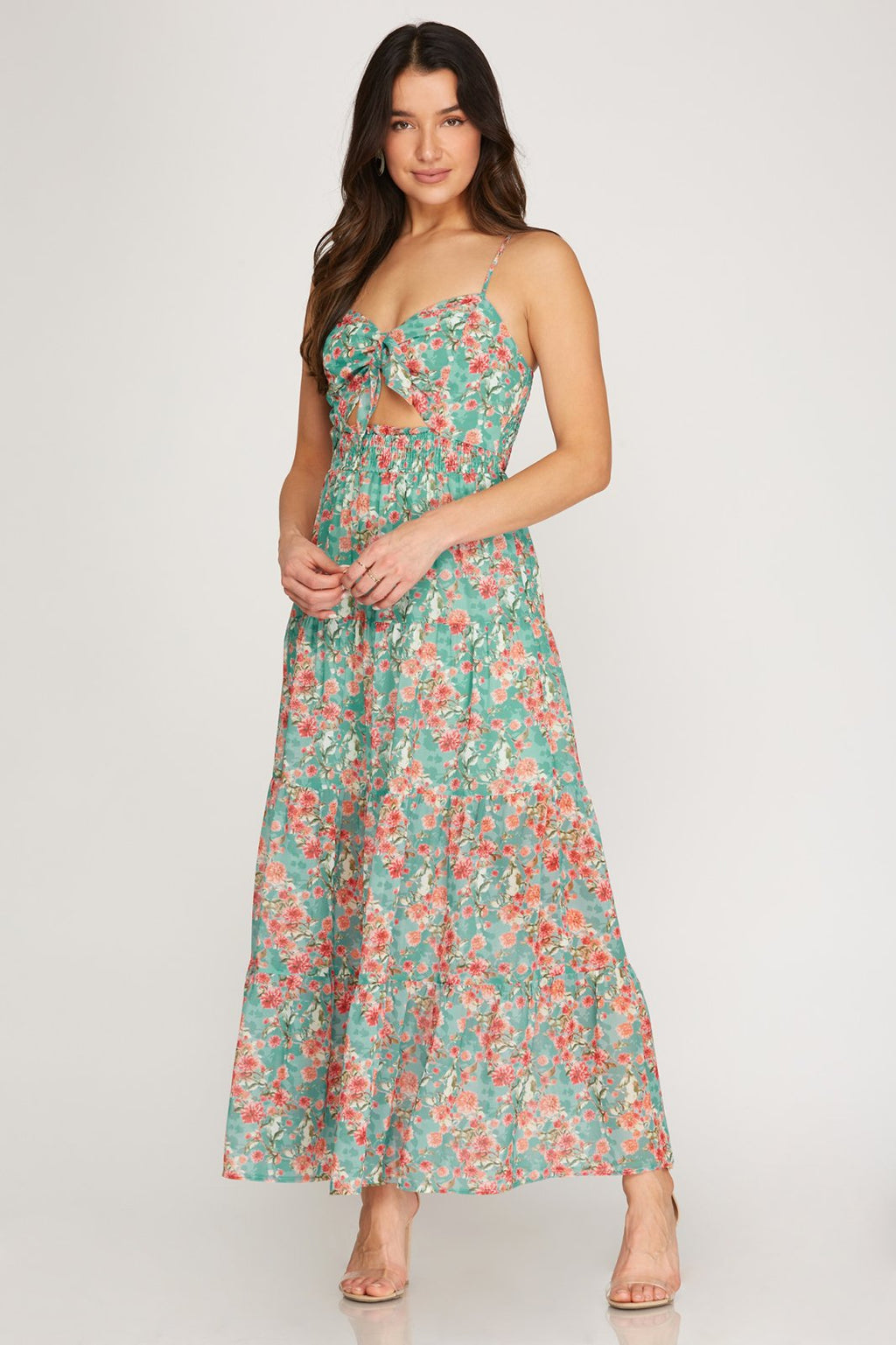FIELD OF FLOWERS MAXI DRESS from Raggdoll Boutique, perfect for trendy coastal style and summer outfits in Texas.