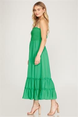 TIME TO CELEBRATE DRESS in vibrant green, perfect for summer outfits Texas from Raggdoll Boutique.