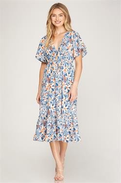 FLIRTY IN FLORAL DRESS from Raggdoll Boutique, perfect for summer outfits in Port Aransas coastal fashion.