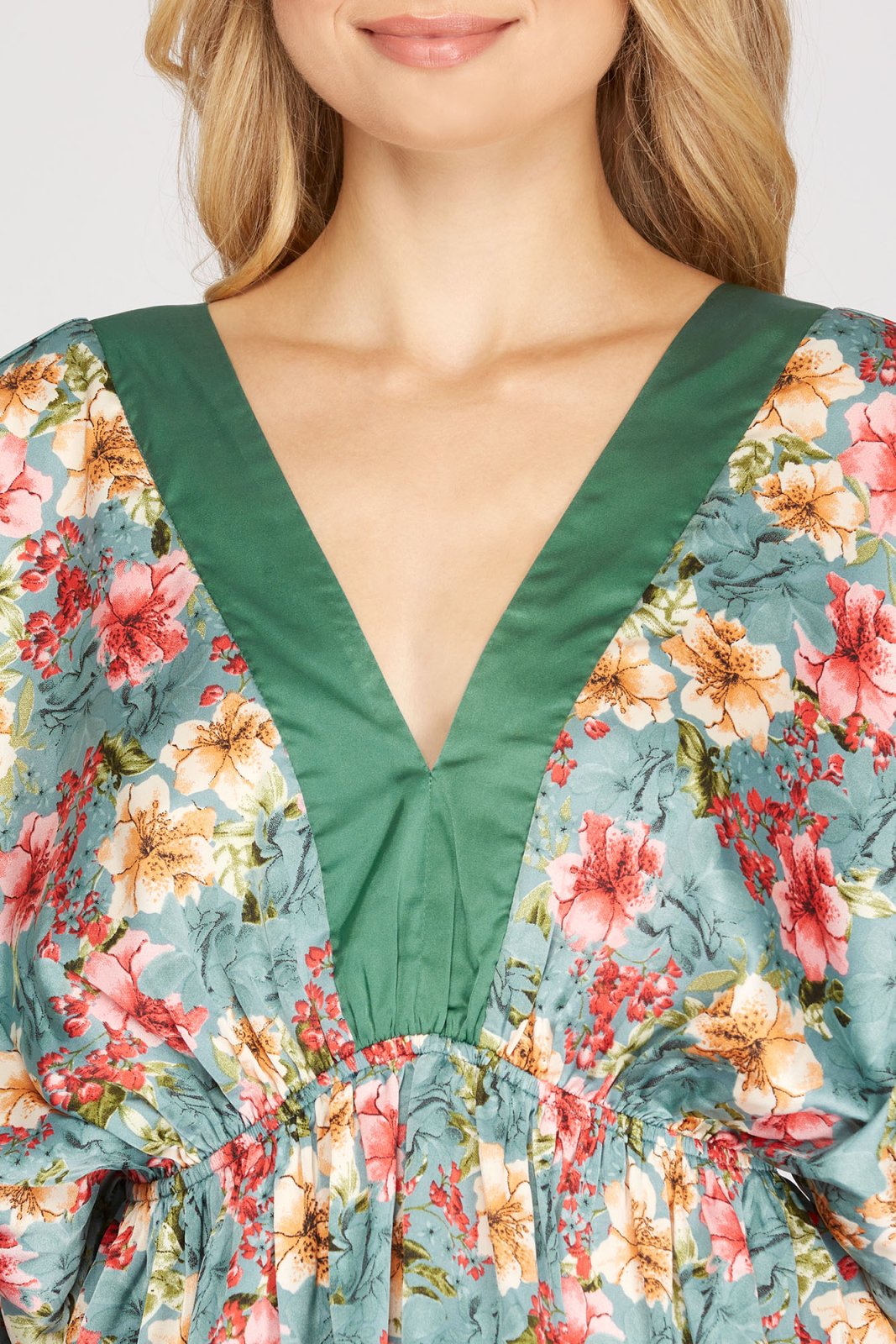 SLATE, GREEN FLORAL KIMONO TOP from Raggdoll Boutique in a floral print perfect for summer outfits Texas.