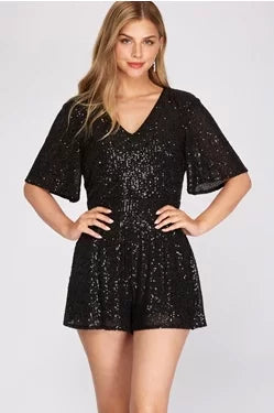 SPARKLES! SOFT SEQUIN ROMPER from Raggdoll Boutique, perfect for trendy coastal style and summer outfits Texas.
