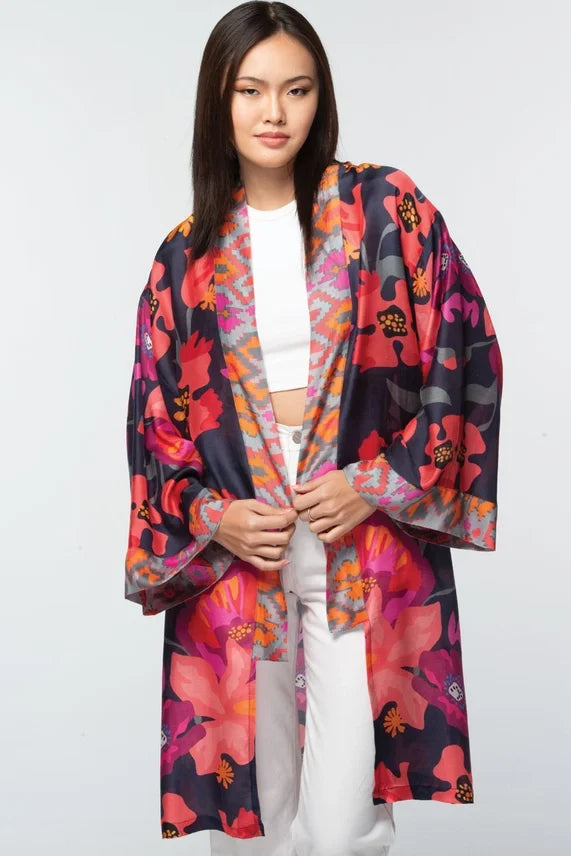 Malini Cupro Kimonos-Navy