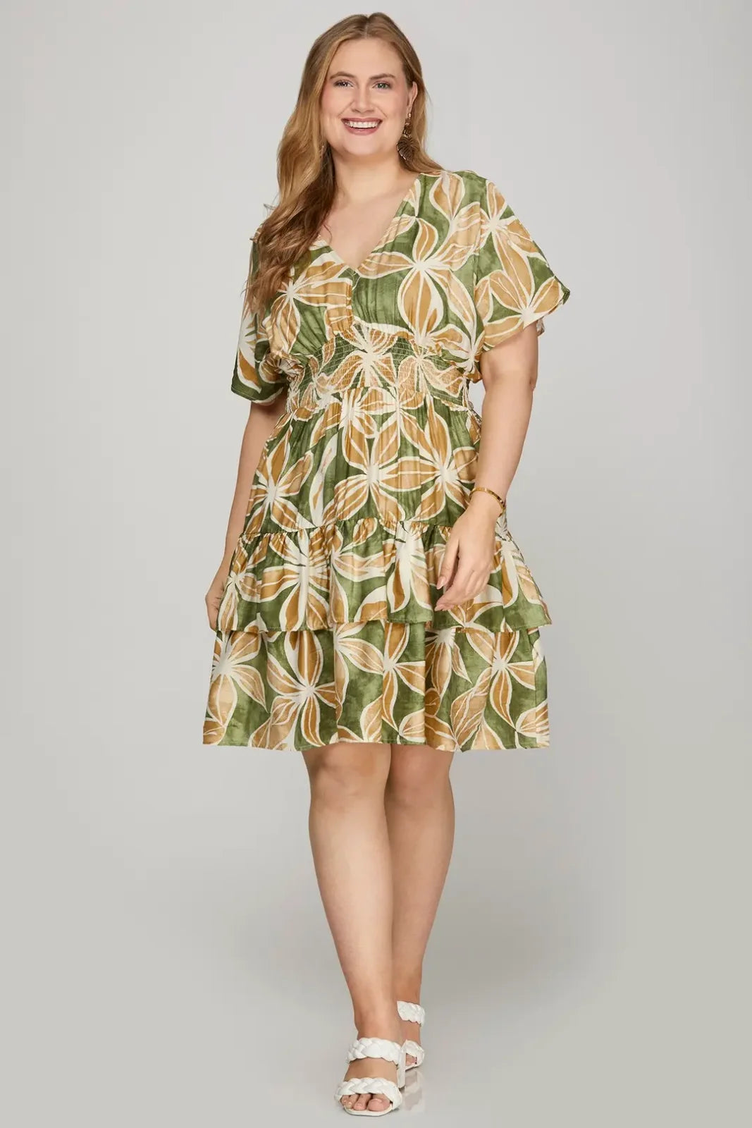 Plus Millie Dress from Raggdoll Boutique, a trendy floral print mini dress perfect for summer outfits Texas.