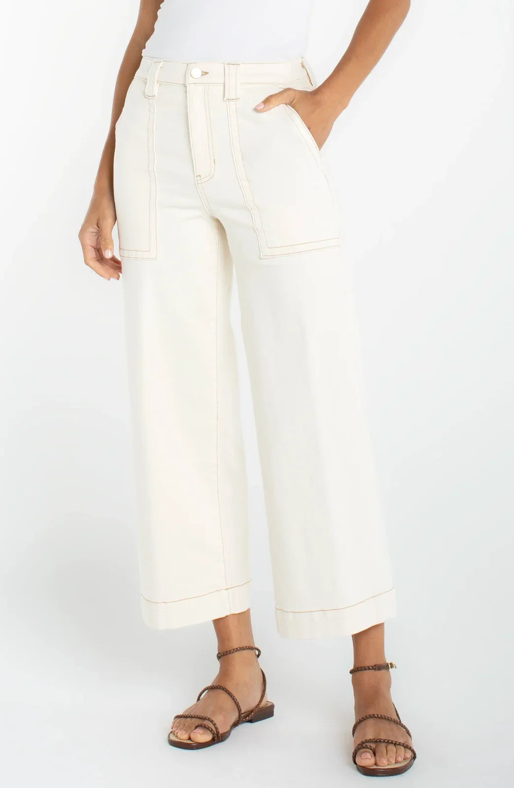 LP Wide Leg Crop w/Patch Pocket -Seaside Dunes