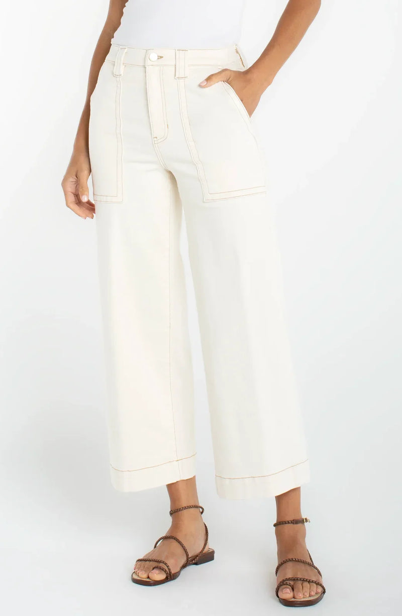 LP Wide Leg Crop w/Patch Pocket -Seaside Dunes