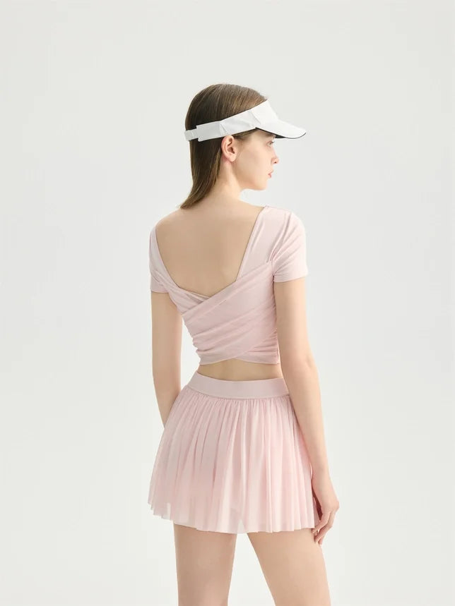 Leah Mesh Skirt-Pink