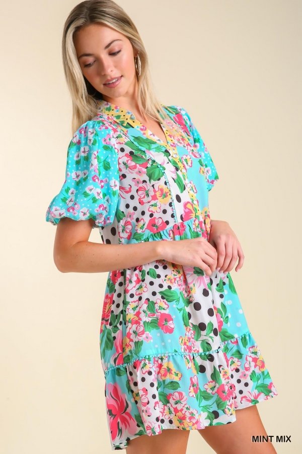 MINT TO BE DRESS displayed by a model, showcasing trendy coastal style at Raggdoll Boutique in Port Aransas.