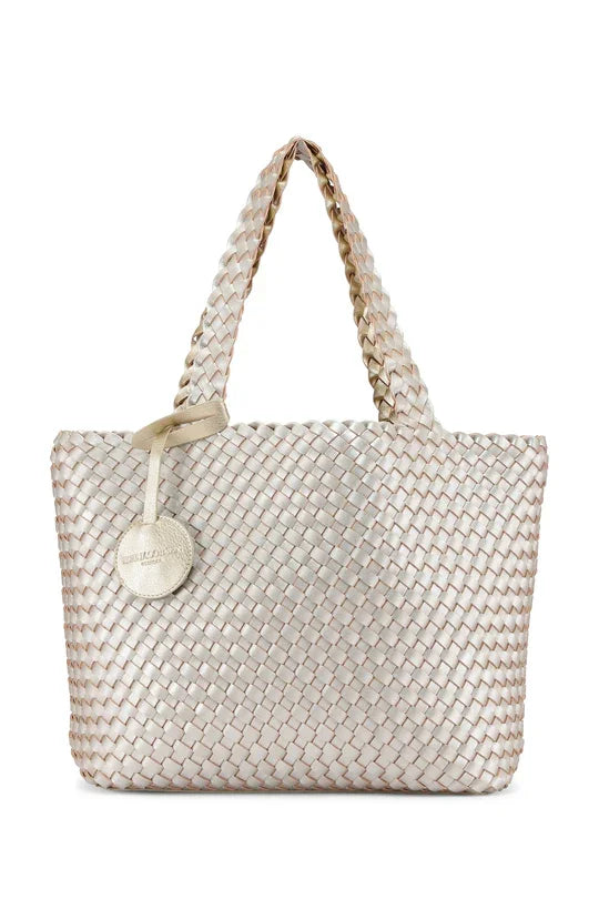 Ilse Jacobsen Platin Silver Tote Bag - Reversible, perfect for coastal boutique clothing and stylish tops for women.