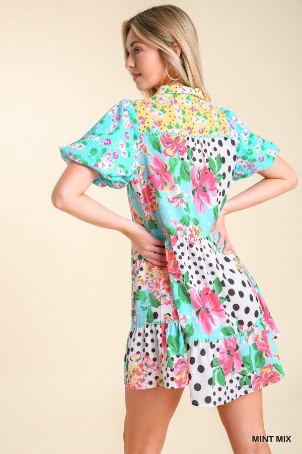 MINT TO BE DRESS at Raggdoll Boutique, featuring trendy floral print, perfect for summer outfits in Port Aransas.