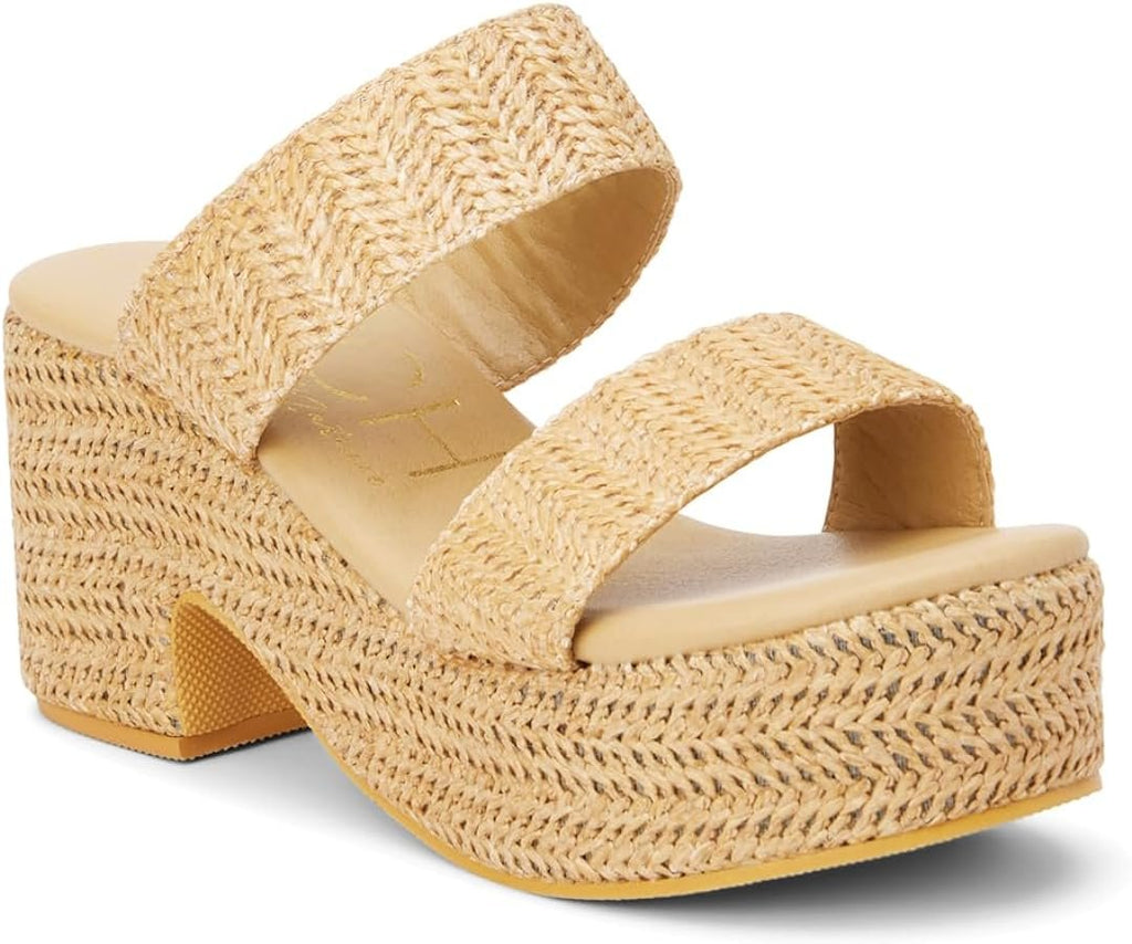 Ocean Ave Platform Sandal - Tan (Beach) from Raggdoll Boutique, perfect for trendy coastal style summer outfits.
