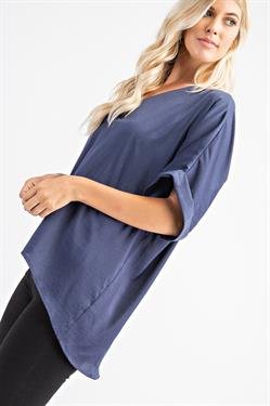 INDIGO HI-LO TOP at Raggdoll Boutique, perfect for summer outfits Texas and trendy coastal style.