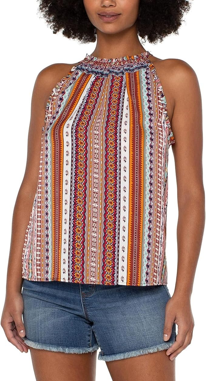 LIVERPOOL CAROUSEL HALTER TOP from Raggdoll Boutique, trendy coastal style for summer outfits in Port Aransas.