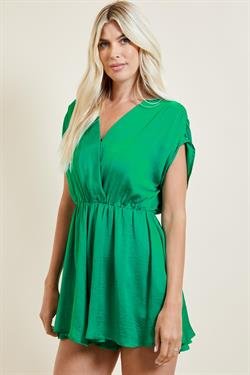KELLY GREEN ROMPER from Raggdoll Boutique, perfect for a trendy summer outfit in Port Aransas.