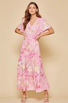 PINK SAVANNA JANE dress featuring tie dye print and embroidery from Raggdoll Boutique, perfect for coastal fashion.