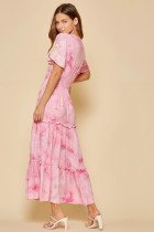 PINK SAVANNA JANE dress featuring tie dye print and embroidery from Raggdoll Boutique, perfect for summer outfits Texas.