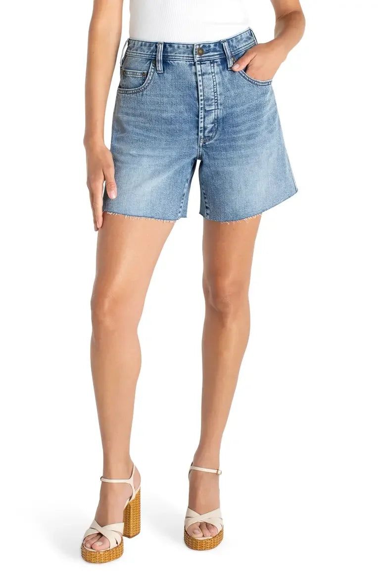 LP- High Waist Cutoff Denim Shorts-Manhattan