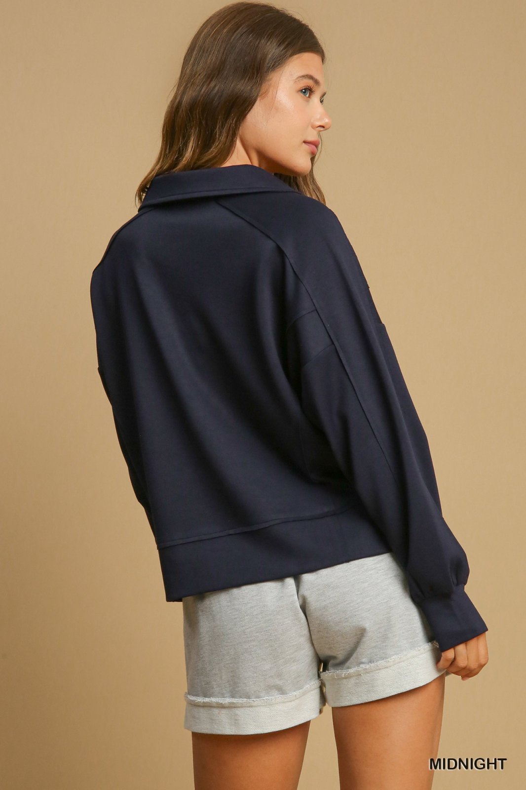 Stylish midnight jogging suit for women, perfect for coastal boutique clothing and tropical vacation outfits.