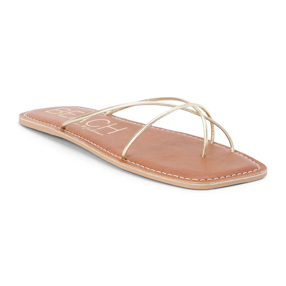 Coastline Gold Sandal from Port Aransas boutique, perfect for beach dresses and curated women's fashion.