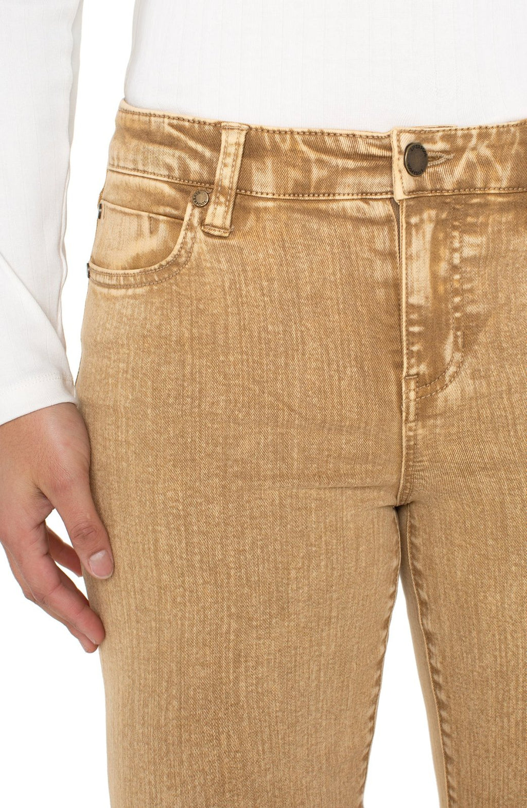 Hannah Crop Jeans in Mineral Gold