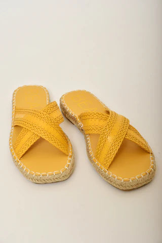 HIGHTIDE YELLOW SANDALS from Raggdoll Boutique, perfect for summer outfits in Texas and coastal fashion.