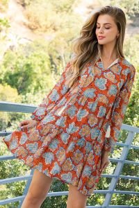 FEELING FALL THML DRESS from Raggdoll Boutique showcasing trendy coastal style for summer outfits Texas.