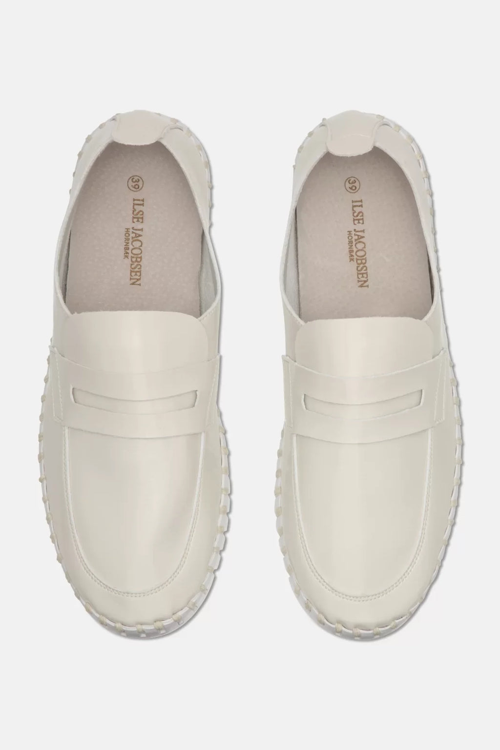 MILK CREAM LOAFER TULIP by ILSE JACOBSEN 3865 in patent leather, trendy coastal style for summer outfits Texas.