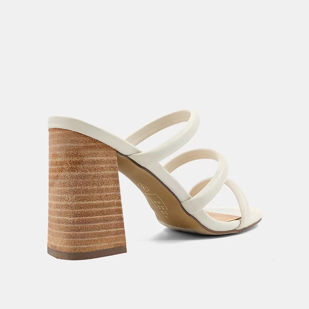 GINGER - 112 STRAPPY HEEL (BONE) from Raggdoll Boutique, trendy coastal style for summer outfits Texas.