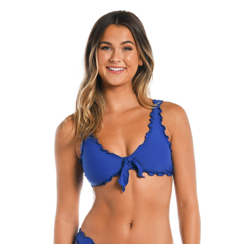 Citrus-Solid Merrow Bralette-Ocean