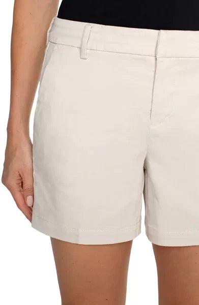 Liverpool Kelsey 5in. Trouser Shorts- Roman Stone featuring a stylish coastal look perfect for summer outfits Texas.