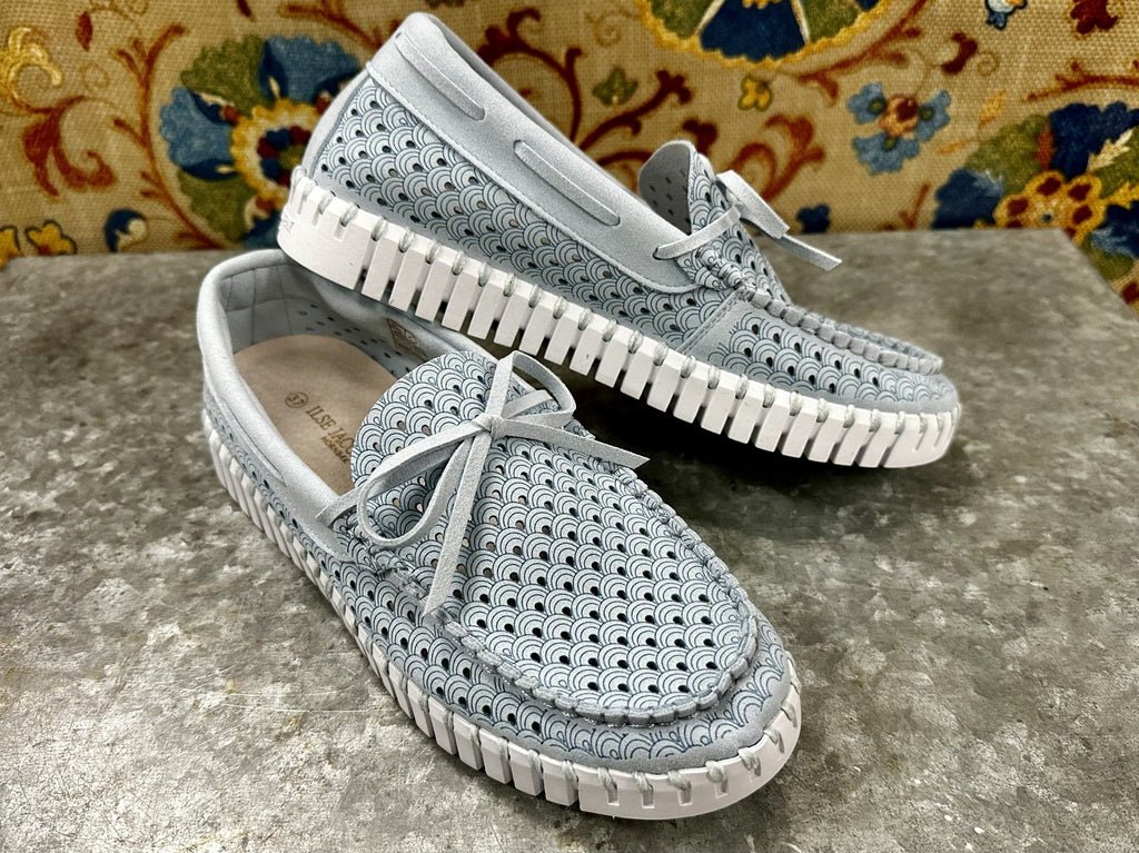 Ilse Jacobsen Ash Blue Loafer W/ Laces 3074