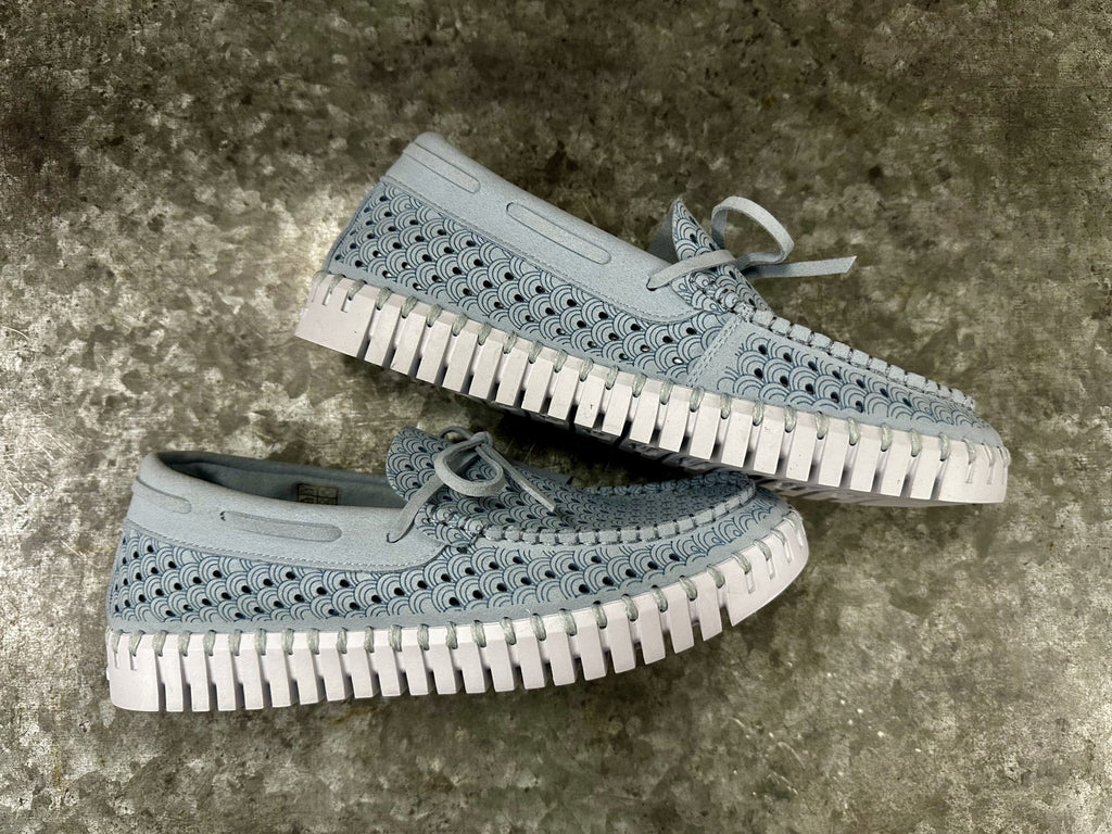 Ilse Jacobsen Ash Blue Loafer W/ Laces 3074