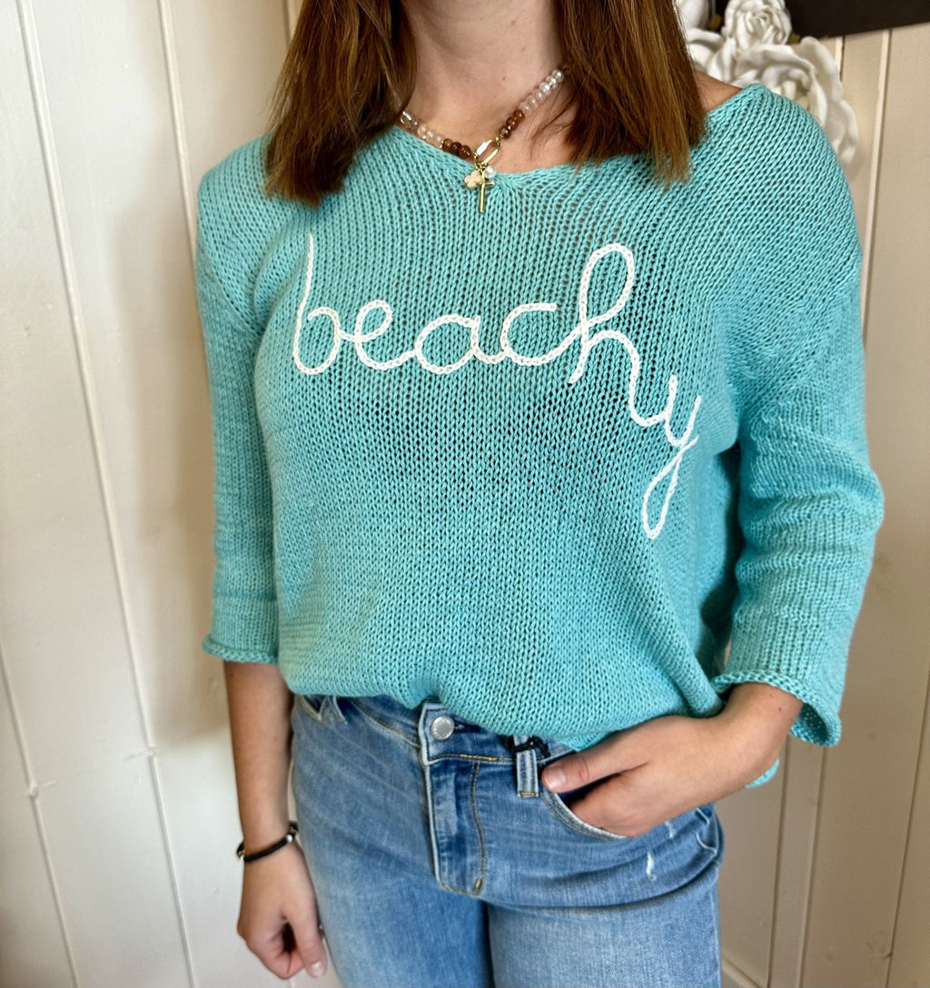 Wooden Ships Beachy Embroidered Sweater