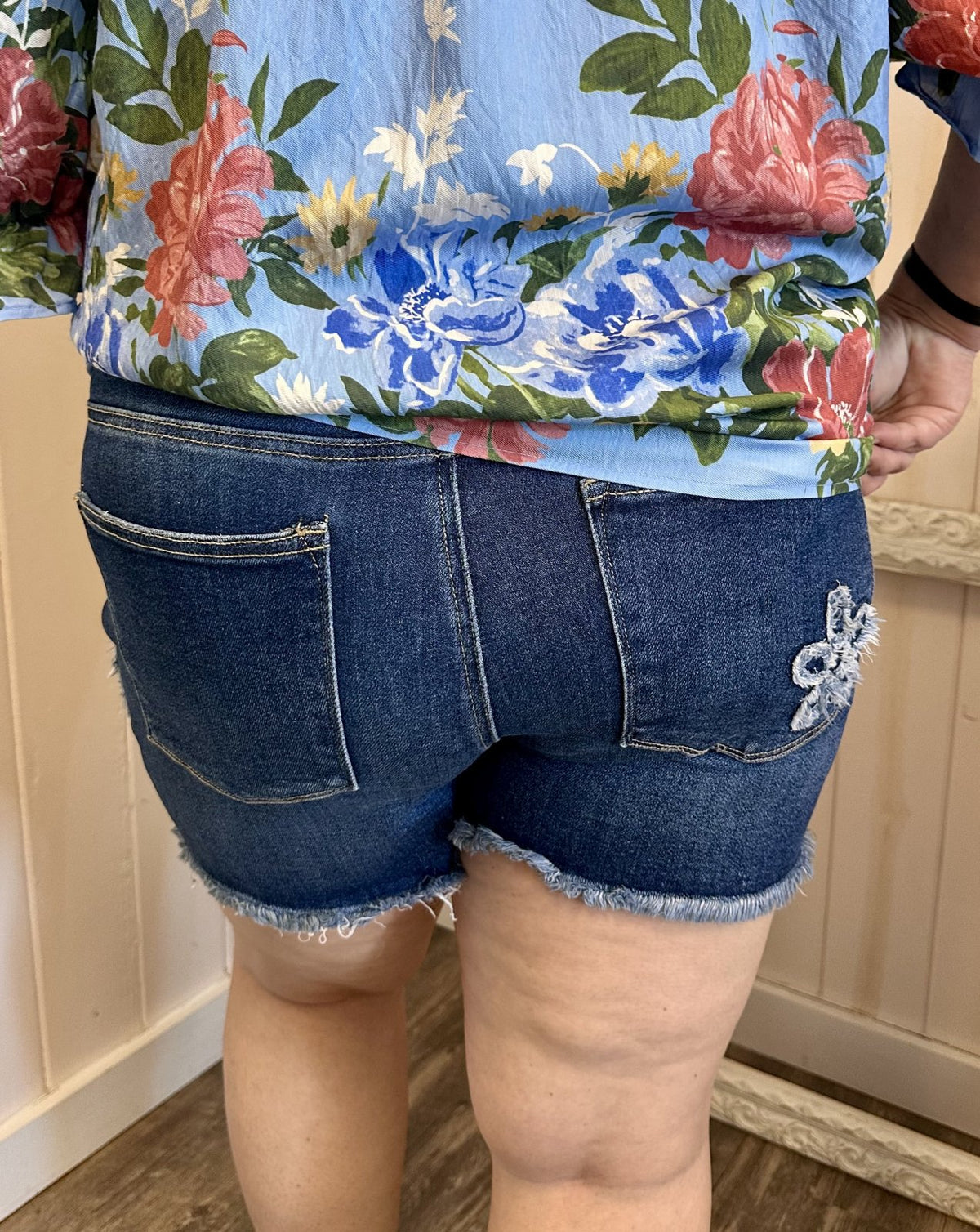 Risen Flower Patch Shorts-Plus