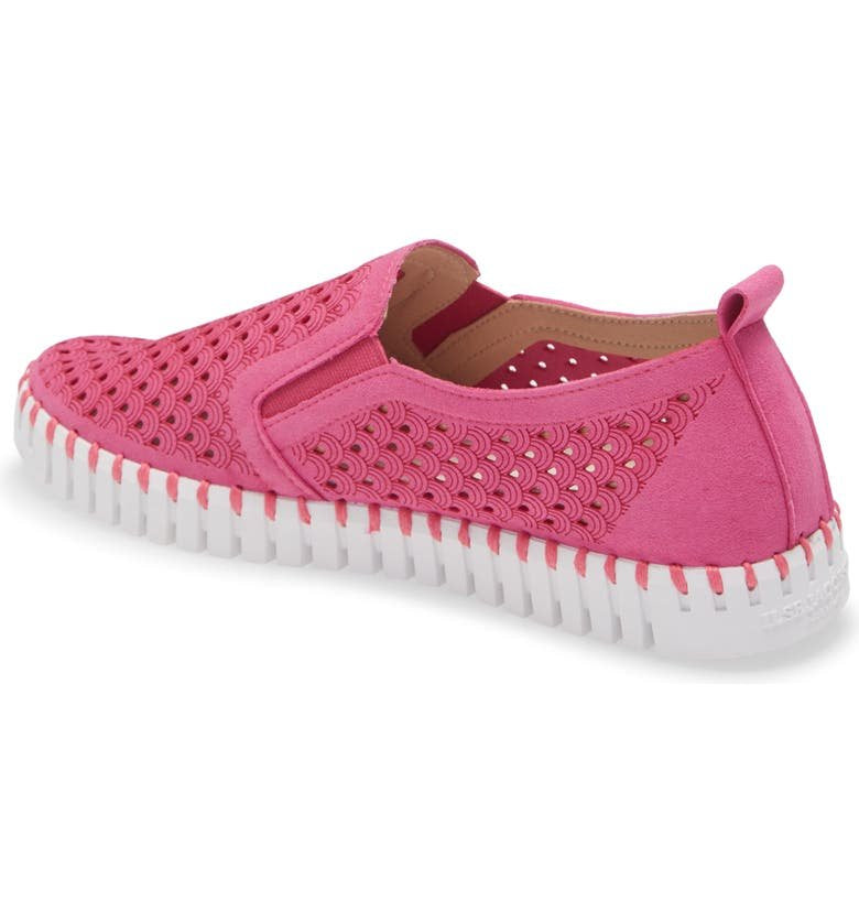 ROSE VIOLET TULIPS by ILSE JACOBSEN 140 slip-on shoe with breathable laser cut design, perfect for summer outfits Texas.