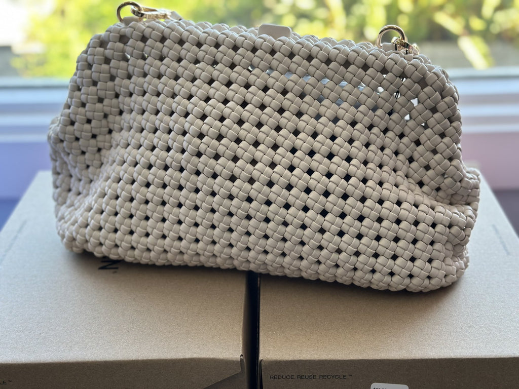 BC BRAIDED MEDIUM CLUTCH from Raggdoll Boutique showcasing coastal fashion and trendy coastal style.