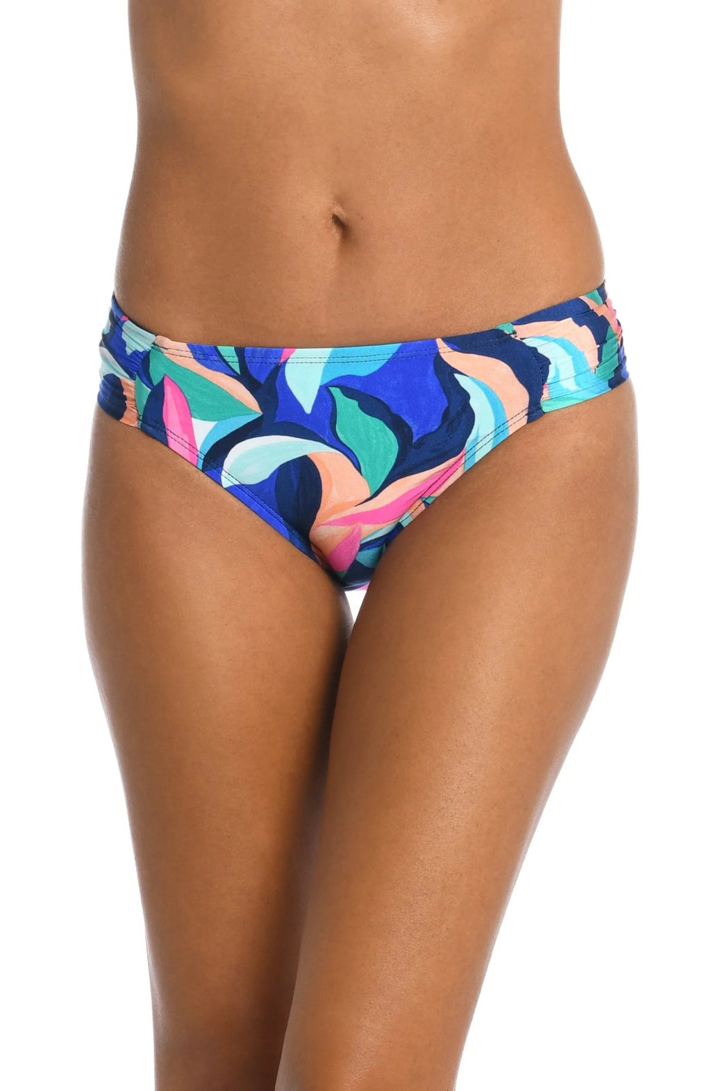 PAINTED SIDE SHIRRED BOTTOMS in colorful design suitable for summer outfits at Raggdoll Boutique, Port Aransas.