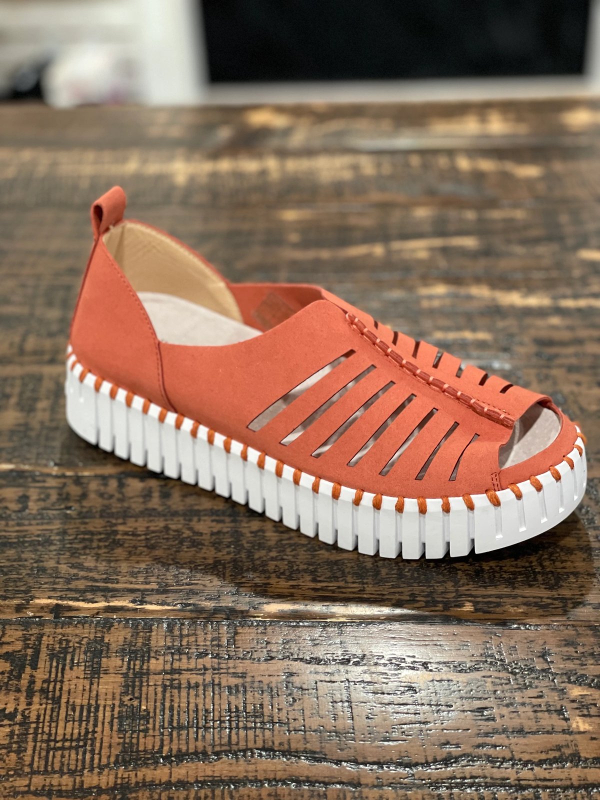 BRICK TULIP OPEN-TOE WEDGE by ILSE JACOBSEN 9376 at Raggdoll Boutique, perfect for trendy coastal style in Port Aransas.