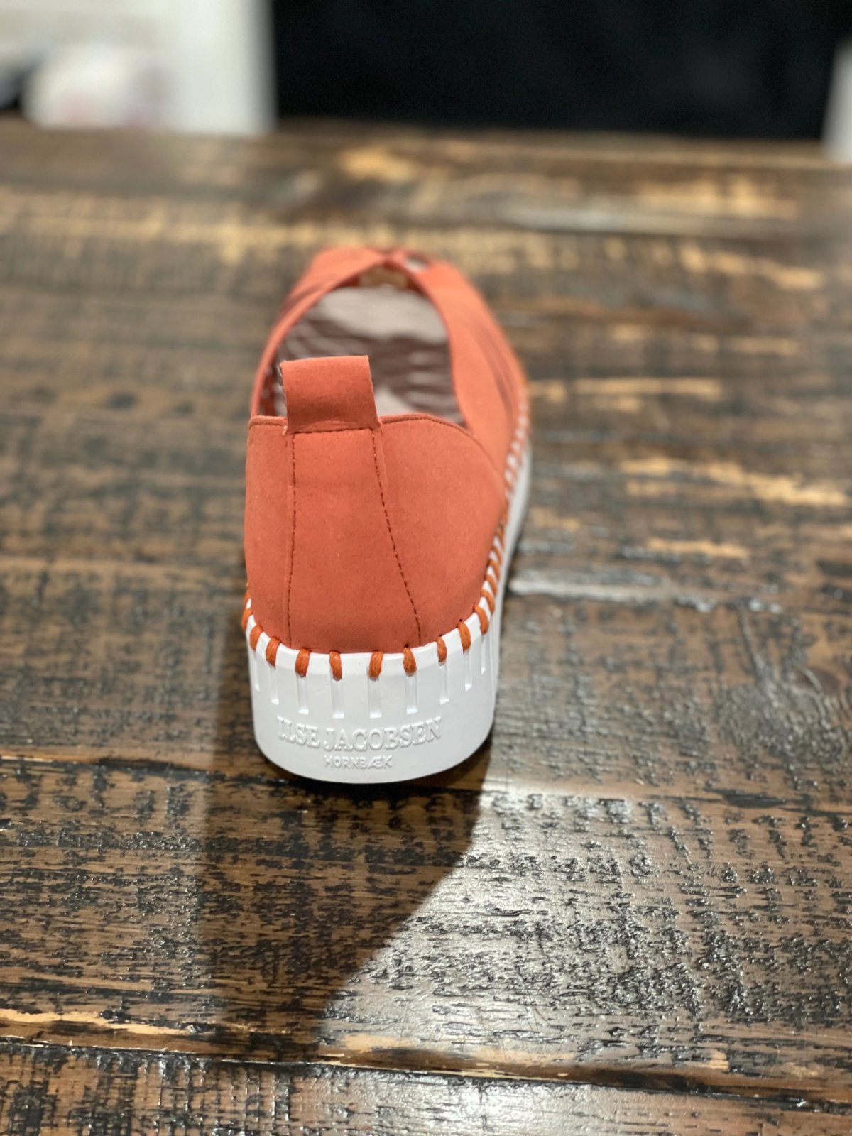 BRICK TULIP OPEN-TOE WEDGE by ILSE JACOBSEN 9376, stylish back view of trendy footwear from Raggdoll Boutique