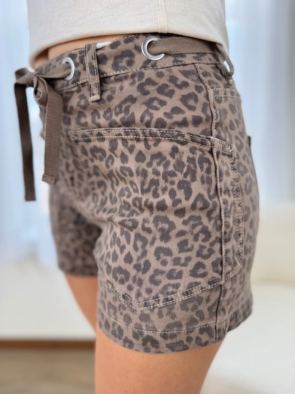Risen Leopard Print Shorts