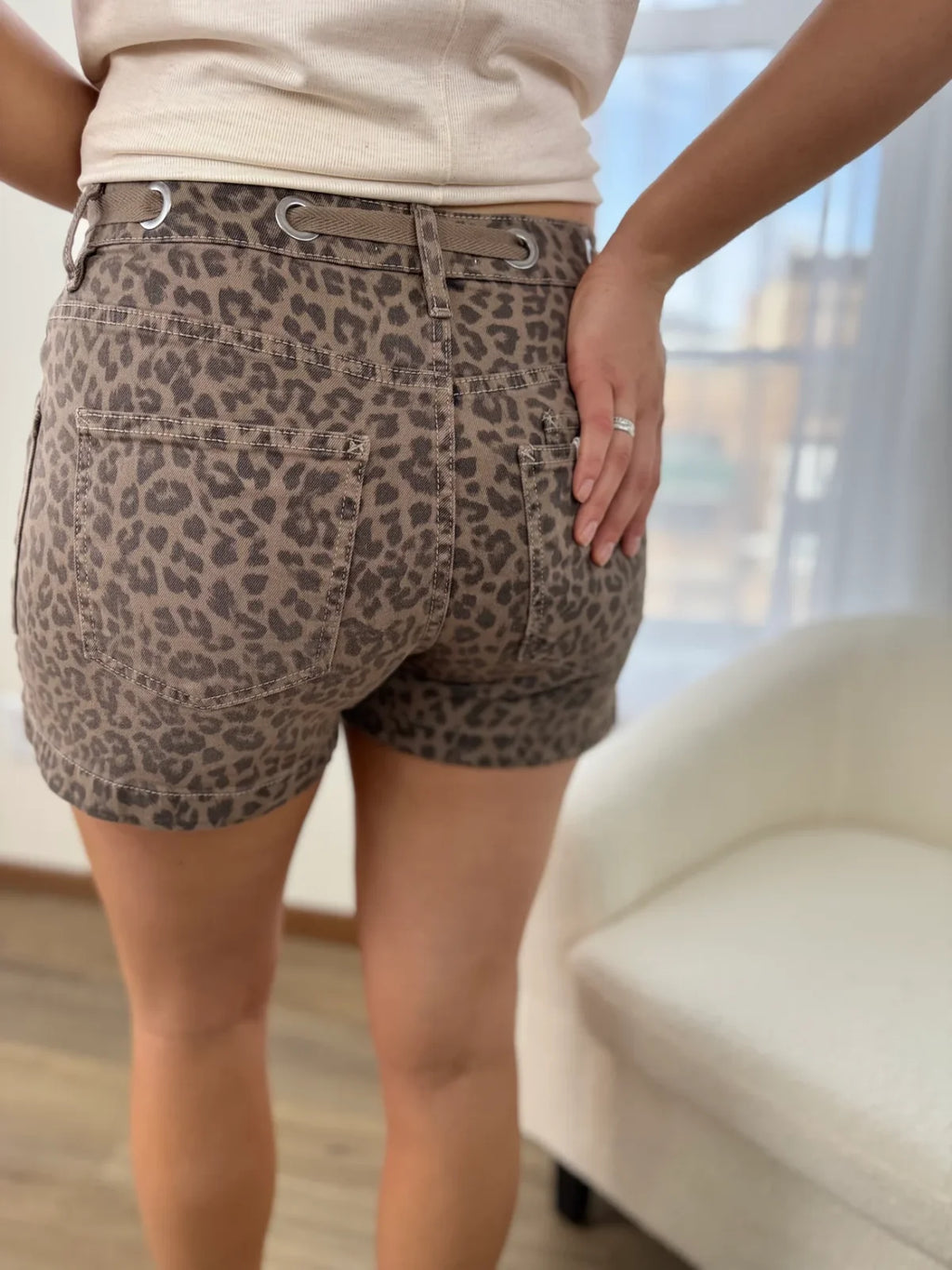Risen Leopard Print Shorts
