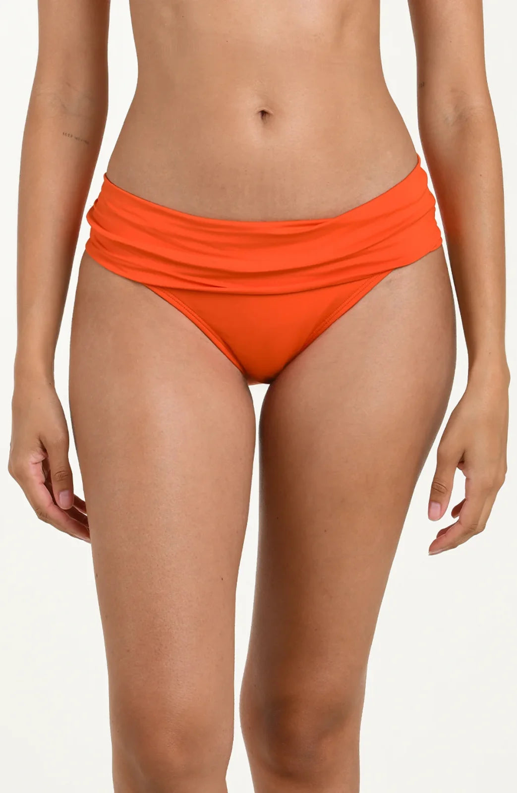 Island Goddess Ruched Band Hipster Bottom - Tangelo