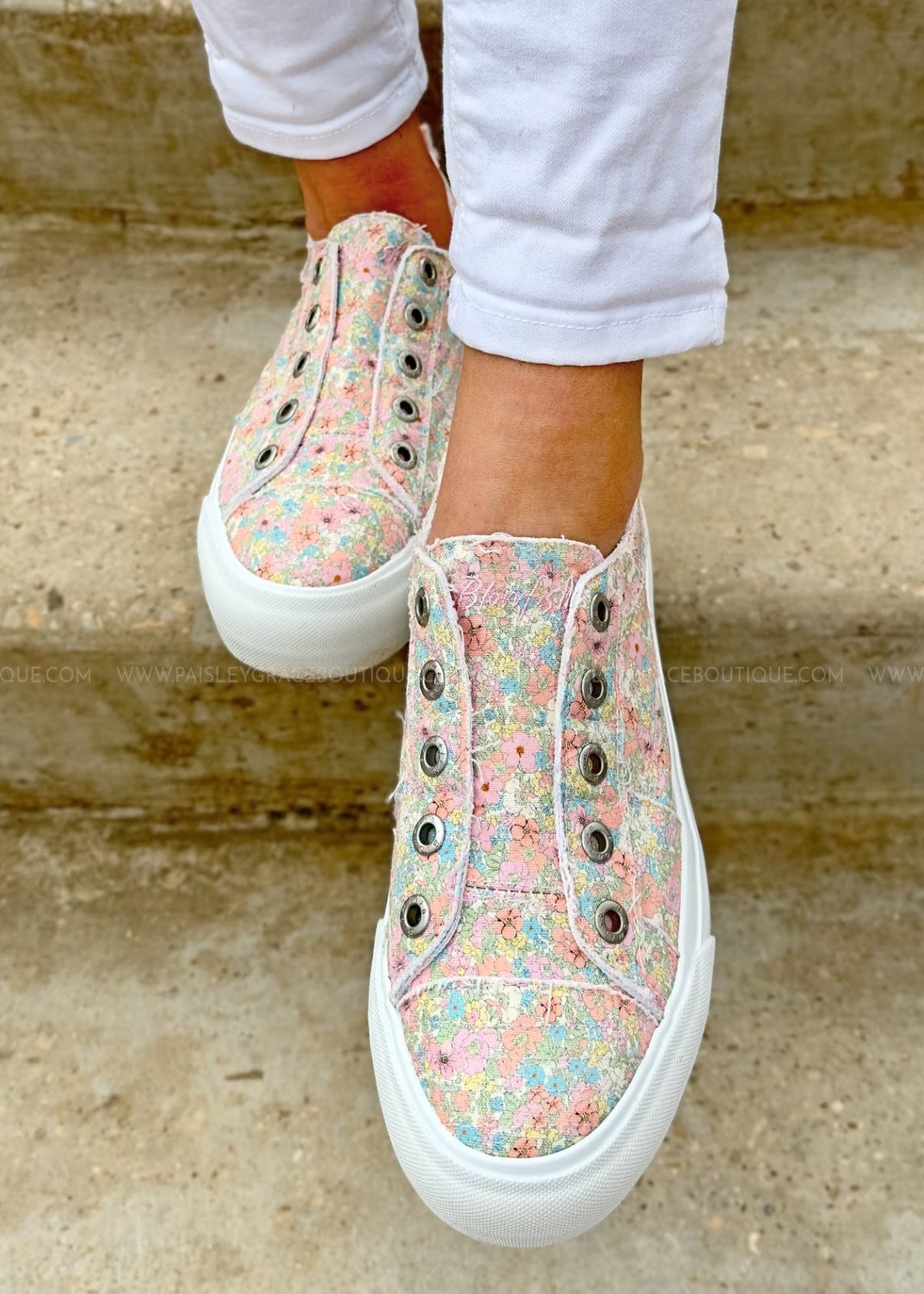 Colorful Candy Canvas Blowfish Sneakers, perfect for coastal boutique clothing and tropical vacation outfits.