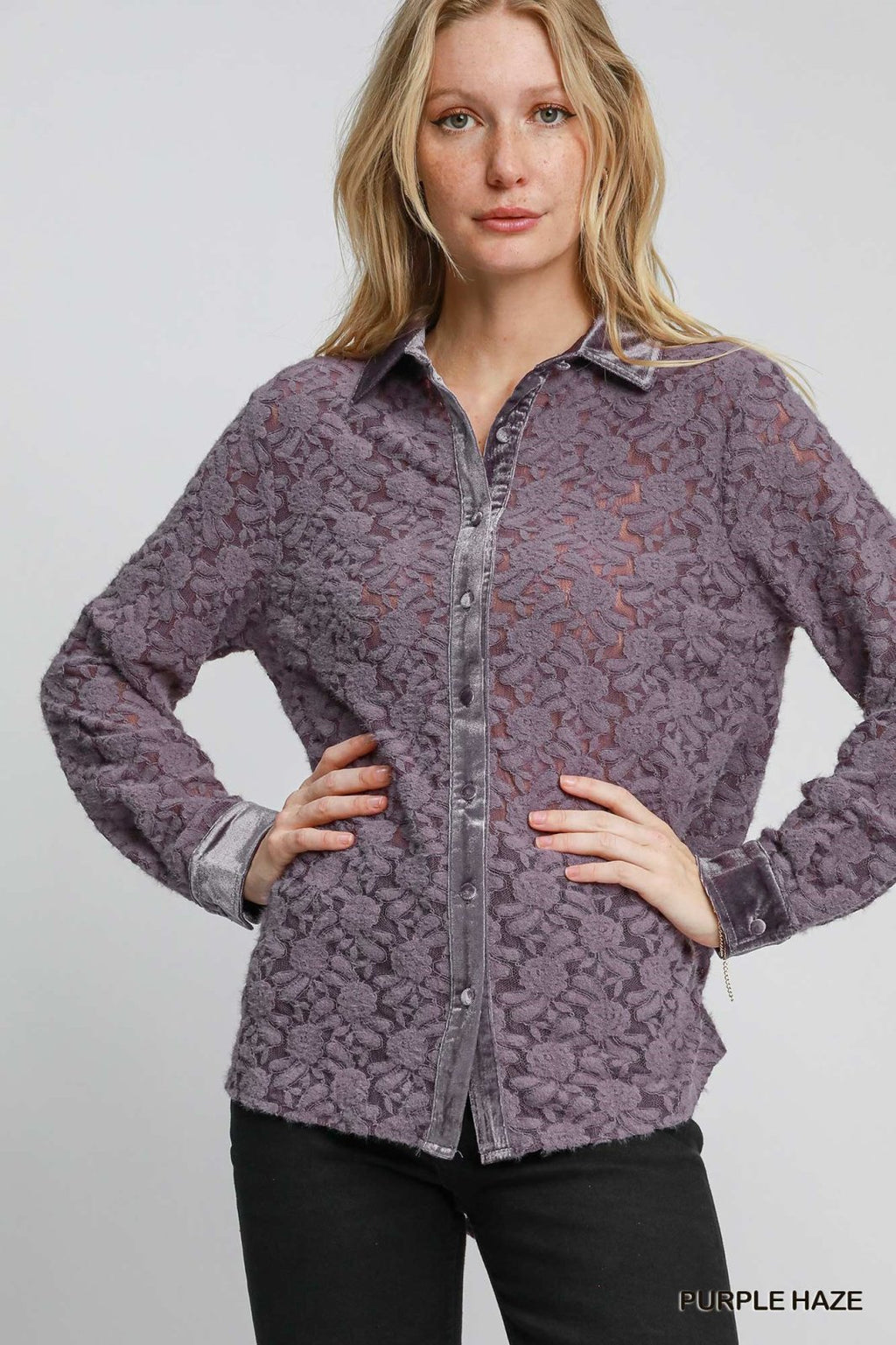Stylish Purple Haze top, ideal for curvy plus size fashion. Perfect for beach dresses from a Port Aransas boutique.