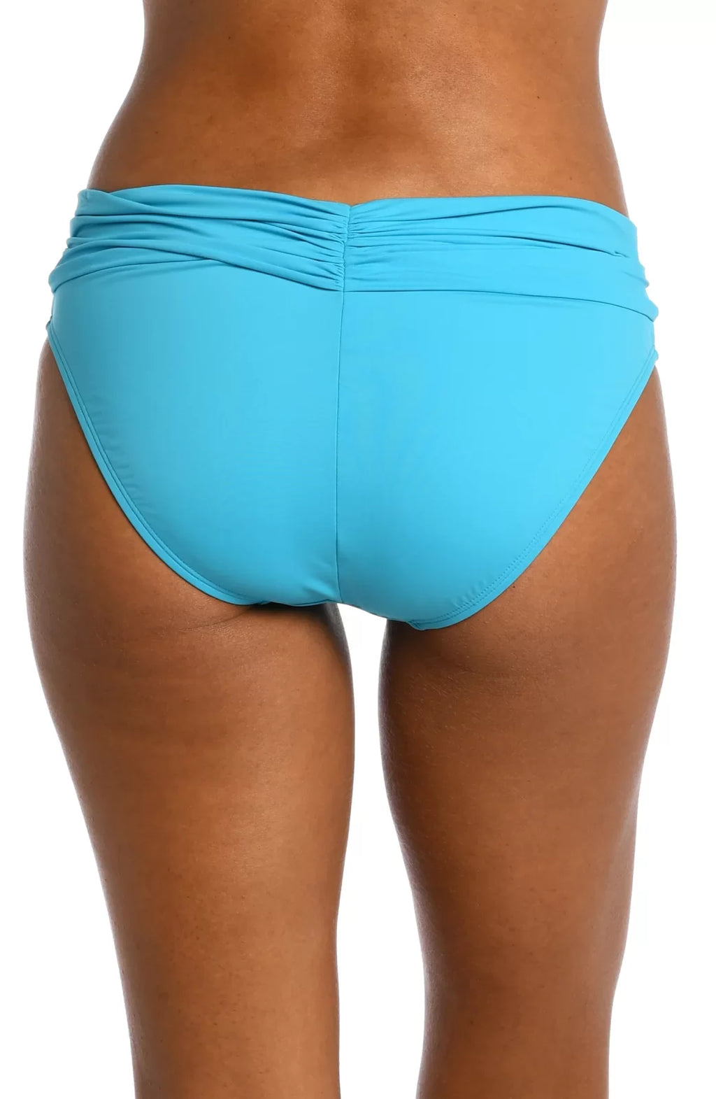 AZULE SHIRRED BAND BOTTOMS in blue, available at Raggdoll Boutique for trendy coastal style and summer outfits Texas.