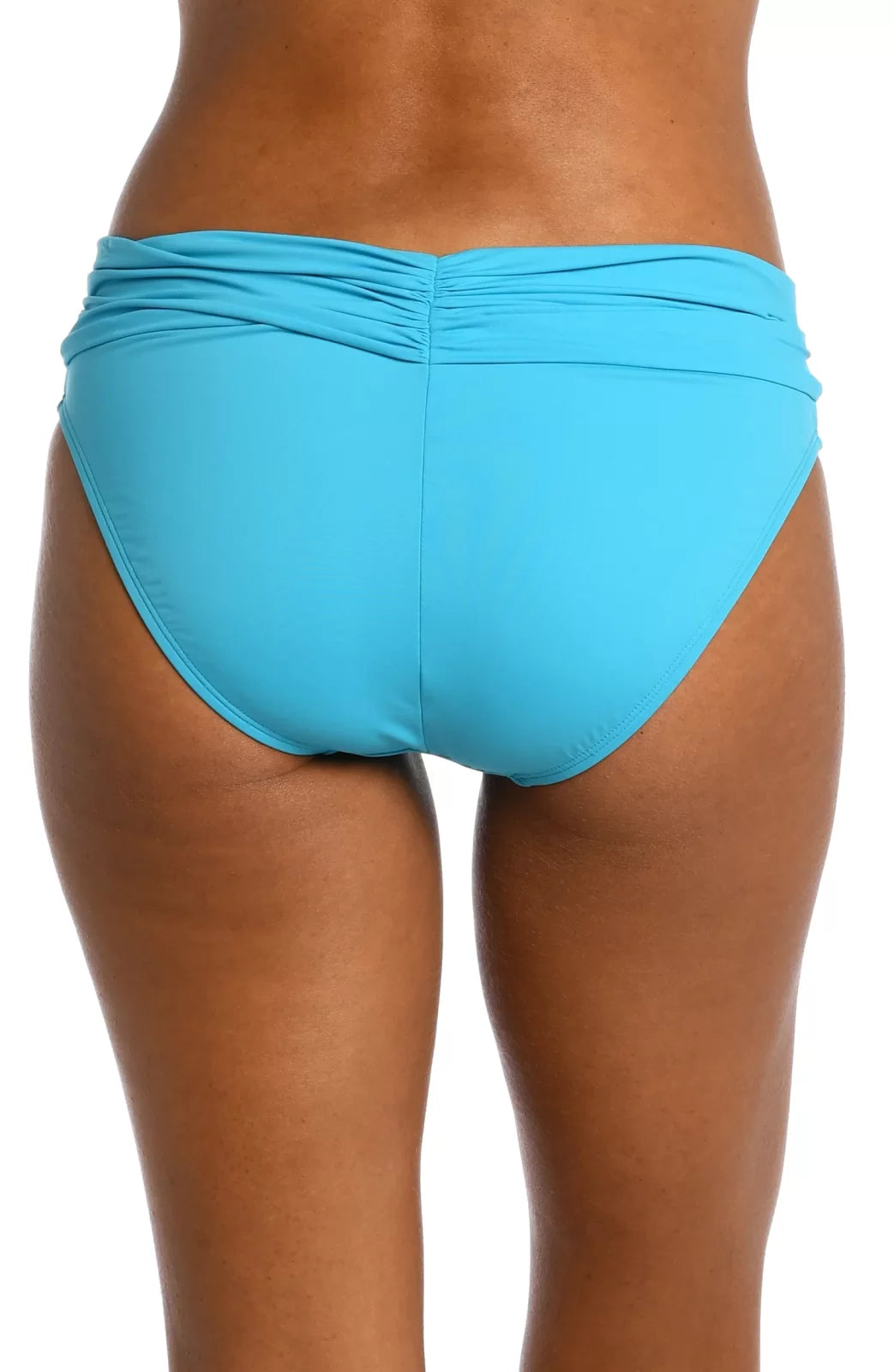 AZULE SHIRRED BAND BOTTOMS in blue, available at Raggdoll Boutique for trendy coastal style and summer outfits Texas.