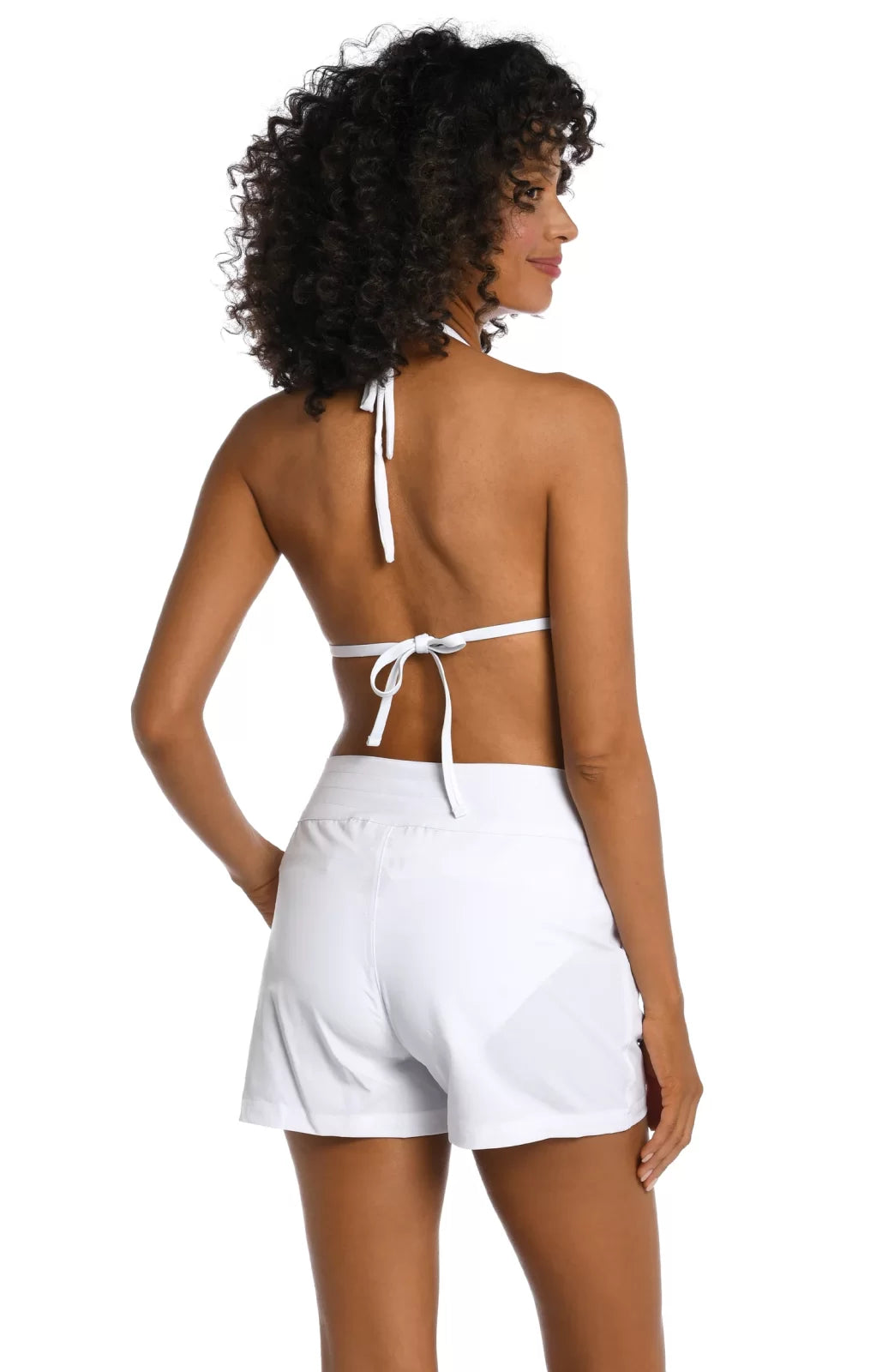 La Blanca White Board Shorts featuring a trendy coastal style for summer outfits at Raggdoll Boutique.