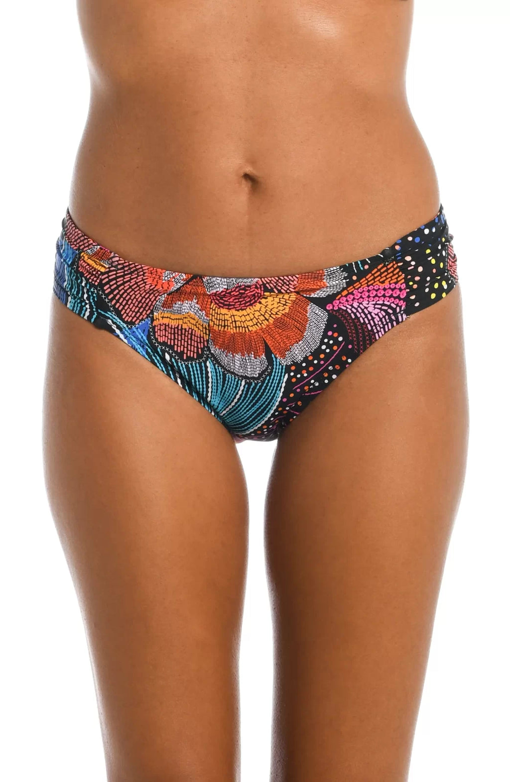 SUNLIT SOIREE SHIRRED BOTTOMS in colorful print from Raggdoll Boutique, perfect for trendy coastal style in Port Aransas.